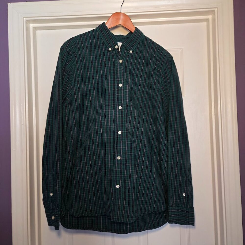 Vintage GAP Button Down Shirt | Greenâ Blue Plaid | Menâs Medium - Picture 2 of 6
